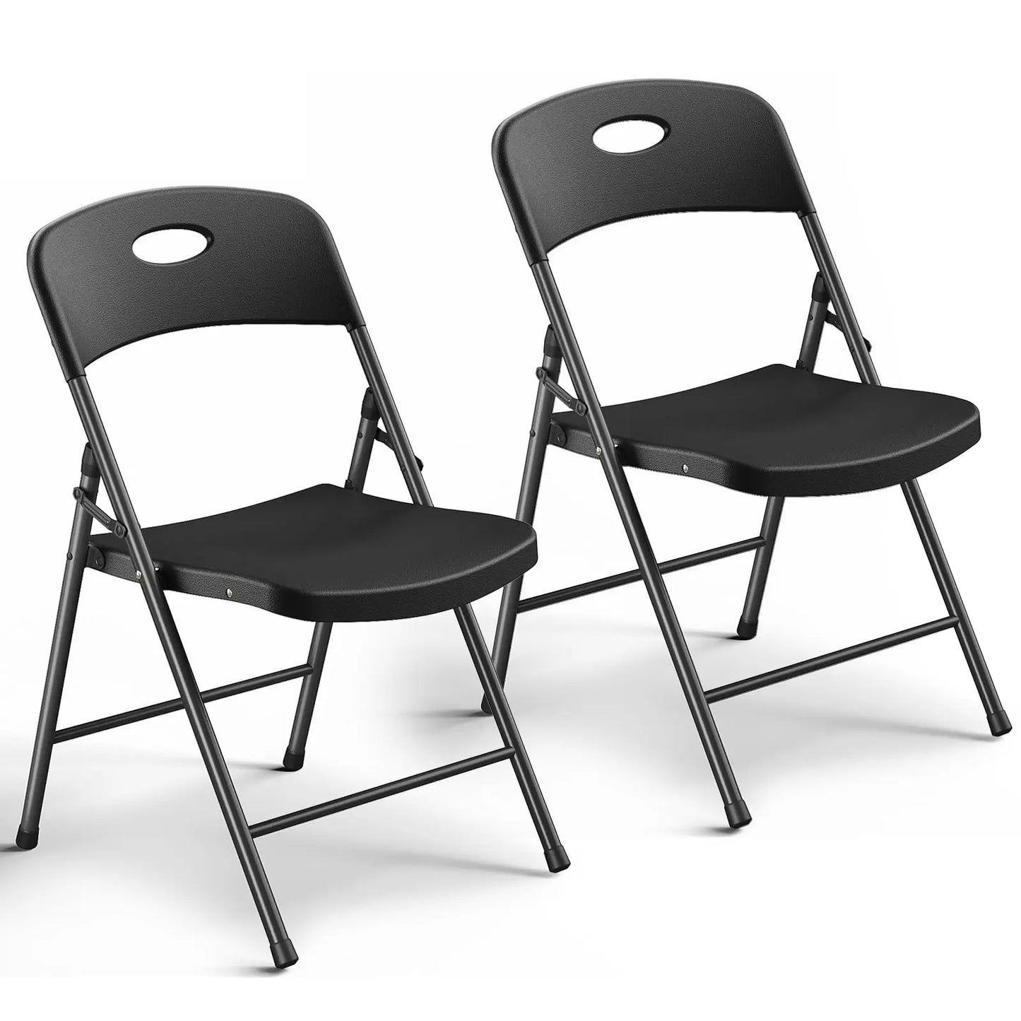 Heavy-Duty Plastic Folding Chair,Heavy Duty Chairs, Ergonomic Back, Outdoor White Folding Chairs for outside Indoor, Portable 350 Lbs Capacity Heavy Duty Plastic Metal Foldable Chairs, Stackable & Portable, for Home, Party, Indoor & Outdoor Use