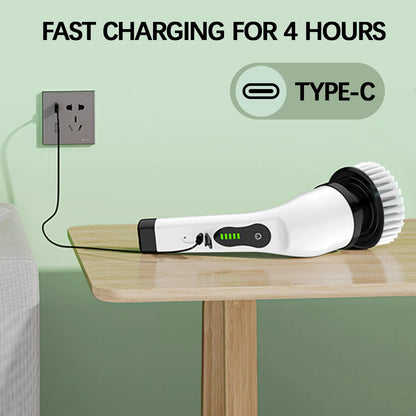 Electric Spin Scrubber for Cleaning with 9 Replaceable Heads and Long Handle, Dual Speed 360 Electric Spin Brush for Cleaning Bathroom Floor Tile Tub