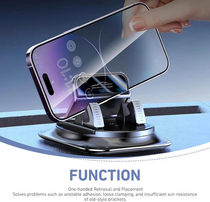 Car Phone Holder 360 Degree Rotation, Non-Slip Car Navigation Mount, Car Phone Mount with Double Layer Pad, Universal for Most Cars, Suvs, Trucks (Black)
