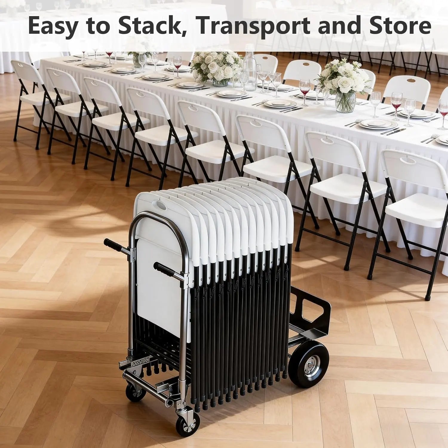 Heavy-Duty Plastic Folding Chair,Heavy Duty Chairs, Ergonomic Back, Outdoor White Folding Chairs for outside Indoor, Portable 350 Lbs Capacity Heavy Duty Plastic Metal Foldable Chairs, Stackable & Portable, for Home, Party, Indoor & Outdoor Use