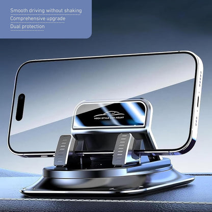 Car Phone Holder 360 Degree Rotation, Non-Slip Car Navigation Mount, Car Phone Mount with Double Layer Pad, Universal for Most Cars, Suvs, Trucks (Black)
